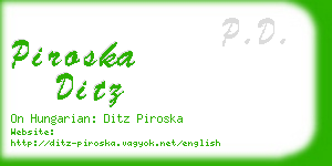 piroska ditz business card